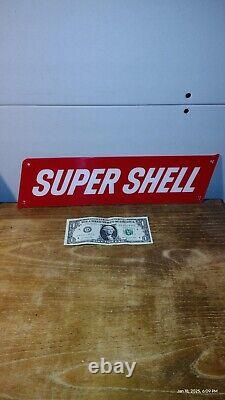 Vintage Shell Super Shell Gas Pump Signs Plastic