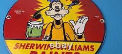 Vintage Sherwin Williams Paint Sign Porcelain Goofy Hardware Store Gas Sign