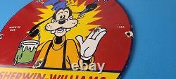 Vintage Sherwin Williams Paint Sign Porcelain Goofy Hardware Store Gas Sign