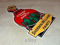 Vintage Sherwin Williams Paints Cover The Earth 12 Metal Gasoline & Oil Sign