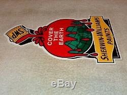 Vintage Sherwin Williams Paints Cover The Earth 12 Metal Gasoline & Oil Sign