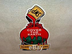 Vintage Sherwin Williams Paints Cover The Earth 12 Metal Gasoline & Oil Sign