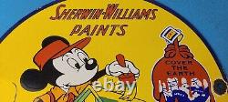 Vintage Sherwin Williams Paints Porcelain Swp Service Station Pump Plate Sign