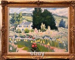 Vintage Signed Framed Claude Large Impressionist Oil Painting Landscape 40.5x38