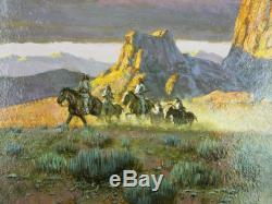 Vintage Signed Western Frank Magsino Oil Miniature Painting American Indian Art