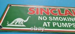 Vintage Sinclair Gas Oil No Smoking Porcelain Gasoline Service Station Pump Sign