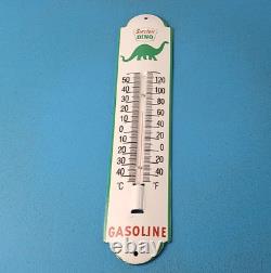 Vintage Sinclair Gas Sign Dino Service Pump Ad Sign on Porcelain Thermometer
