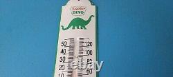 Vintage Sinclair Gas Sign Dino Service Pump Ad Sign on Porcelain Thermometer