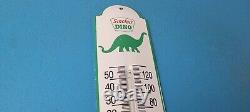 Vintage Sinclair Gas Sign Dino Service Pump Ad Sign on Porcelain Thermometer