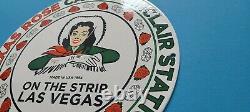 Vintage Sinclair Gasoline Porcelain Cowgirl Vegas Gas Service Station Pump Sign