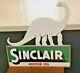 Vintage Sinclair Gasoline Porcelain Dino Motor Oils Service Station Pump Sign