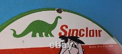 Vintage Sinclair Gasoline Porcelain Flintstones Gas Service Station Pump Sign