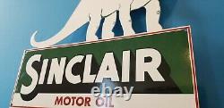 Vintage Sinclair Gasoline Porcelain Gas Motor Oil Service Large Barn Diecut Sign