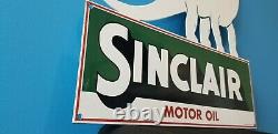 Vintage Sinclair Gasoline Porcelain Gas Motor Oil Service Large Barn Diecut Sign