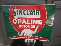 Vintage Sinclair Gasoline Porcelain Metal Motor Oil Gas Station Sign 24x 18