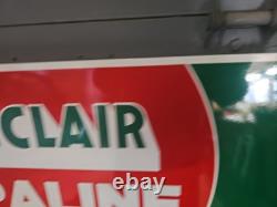 Vintage Sinclair Gasoline Porcelain Metal Motor Oil Gas Station Sign 24x 18