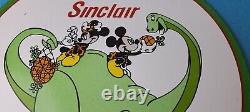 Vintage Sinclair Gasoline Porcelain Service Station Mickey And Minnie Mouse Sign