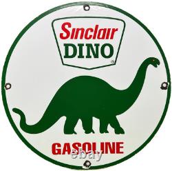 Vintage Sinclair Gasoline Porcelain Sign Dealership Gas Station Dino Motor Oil