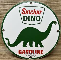 Vintage Sinclair Gasoline Porcelain Sign Dealership Gas Station Dino Motor Oil
