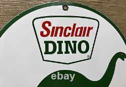 Vintage Sinclair Gasoline Porcelain Sign Dealership Gas Station Dino Motor Oil