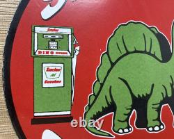 Vintage Sinclair Gasoline Porcelain Sign Dealership Gas Station Dino Motor Oil