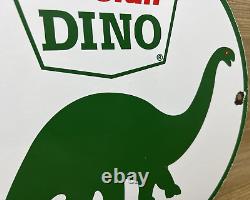 Vintage Sinclair Gasoline Porcelain Sign Dealership Gas Station Dino Motor Oil