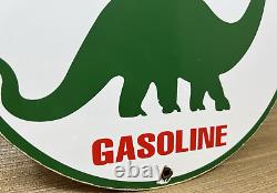 Vintage Sinclair Gasoline Porcelain Sign Dealership Gas Station Dino Motor Oil