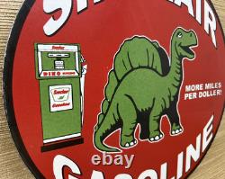 Vintage Sinclair Gasoline Porcelain Sign Dealership Gas Station Dino Motor Oil