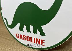 Vintage Sinclair Gasoline Porcelain Sign Dealership Gas Station Dino Motor Oil