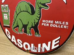 Vintage Sinclair Gasoline Porcelain Sign Dealership Gas Station Dino Motor Oil