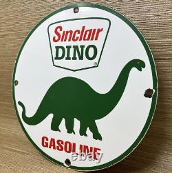 Vintage Sinclair Gasoline Porcelain Sign Dealership Gas Station Dino Motor Oil