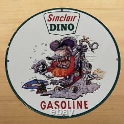 Vintage Sinclair Gasoline Porcelain Sign Dino Gas Oil Service Station Pump Plate