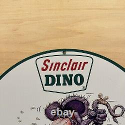 Vintage Sinclair Gasoline Porcelain Sign Dino Gas Oil Service Station Pump Plate