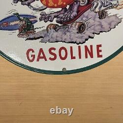 Vintage Sinclair Gasoline Porcelain Sign Dino Gas Oil Service Station Pump Plate