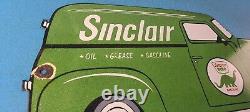 Vintage Sinclair Gasoline Porcelain Sign Dino Oil Grease Gas Pump Plate Sign