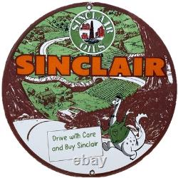 Vintage Sinclair Gasoline Porcelain Sign Gas Station Pump Motor Oil Service