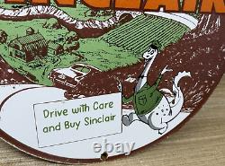 Vintage Sinclair Gasoline Porcelain Sign Gas Station Pump Motor Oil Service