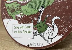 Vintage Sinclair Gasoline Porcelain Sign Gas Station Pump Motor Oil Service