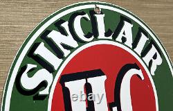 Vintage Sinclair H-c Gasoline Porcelain Sign Dealership Gas Station Motor Oil