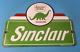 Vintage Sinclair Porcelain Sign Dinosaur Motor Oil Porcelain Gas Pump Sign