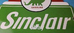 Vintage Sinclair Porcelain Sign Dinosaur Motor Oil Porcelain Gas Pump Sign