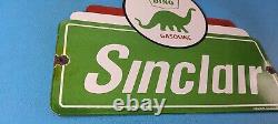 Vintage Sinclair Porcelain Sign Dinosaur Motor Oil Porcelain Gas Pump Sign