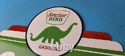 Vintage Sinclair Porcelain Sign Dinosaur Motor Oil Porcelain Gas Pump Sign