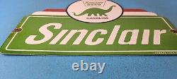 Vintage Sinclair Porcelain Sign Dinosaur Motor Oil Porcelain Gas Pump Sign