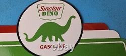 Vintage Sinclair Porcelain Sign Dinosaur Motor Oil Porcelain Gas Pump Sign