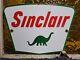 Vintage Sinclair Porcelain Sign Gasoline Motor Oil Sales Service Garage Mechanic