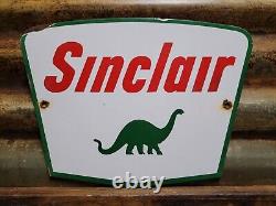 Vintage Sinclair Porcelain Sign Gasoline Motor Oil Sales Service Garage Mechanic