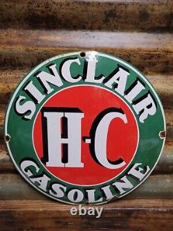 Vintage Sinclair Porcelain Sign Old Oil Gasoline Station Pump Plate Petroliana