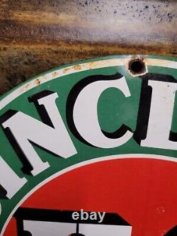Vintage Sinclair Porcelain Sign Old Oil Gasoline Station Pump Plate Petroliana