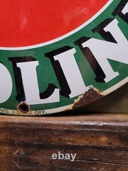 Vintage Sinclair Porcelain Sign Old Oil Gasoline Station Pump Plate Petroliana